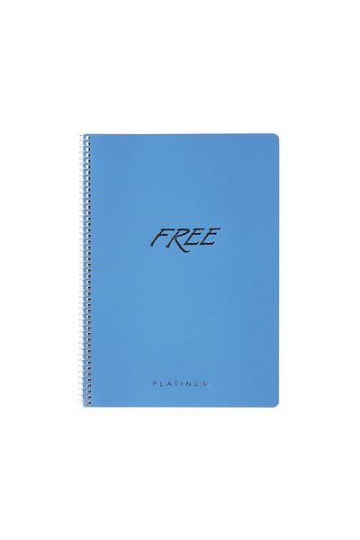 KESKİN COLOR Free Platinum A4 80 Sheets Plastic Cover Spiral Notepad (141162) Plaid Blue