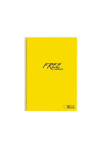 KESKİN COLOR Free A5 100 Sheets Spiral Notepad with Plastic Cover (145102) Checkered Yellow