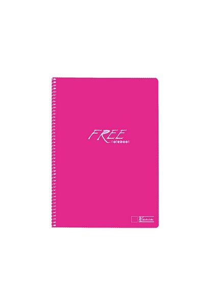 KESKİN COLOR Free A4 100 Sheets Spiral Notepad with Plastic Cover (145000) Unlined Pink