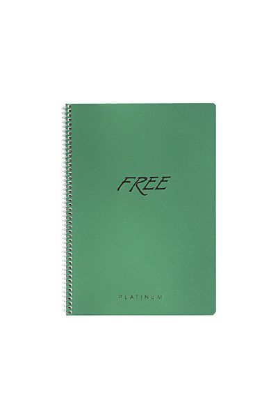 KESKİN COLOR Free Platinum A4 80 Sheets Plastic Cover Spiral Notebook (320322) Checked Green