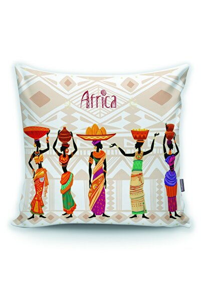 Realhomes غطاء وسادة من أصل أفريقيا على أرضية هندسية