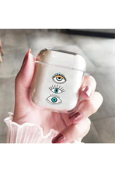 mooodcase Triple Eye Design Transparent 1st and 2nd Generation Compatible Wireless Headphone Case