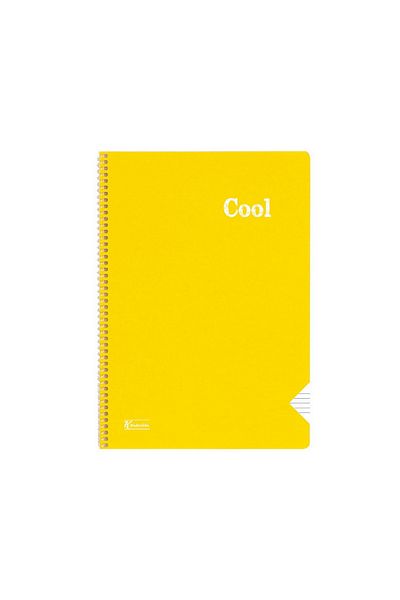 KESKİN COLOR دفتر ملاحظات حلزوني مخطط باللون الأصفر الرائع مقاس A4 72 ورقة - غطاء بلاستيكي (321611)