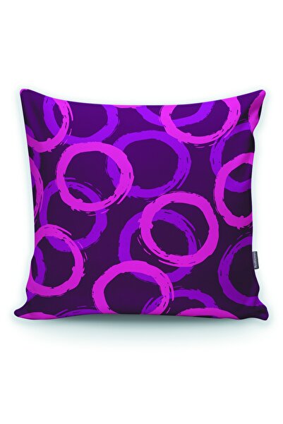 Realhomes Husă de pernă rotundă cu model și fundal violet