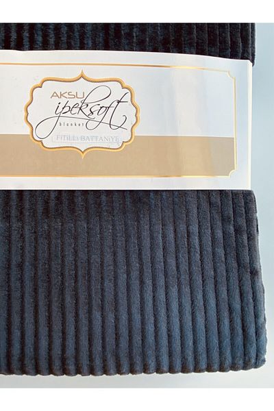 AKSU Ipeksoft Corded Gray Smoked Double Winter Blanket