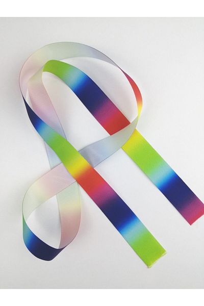 Hobigram Panglică Grosgrain cu model curcubeu – Design special, accesoriu, producție de calitate, stil atrăgător