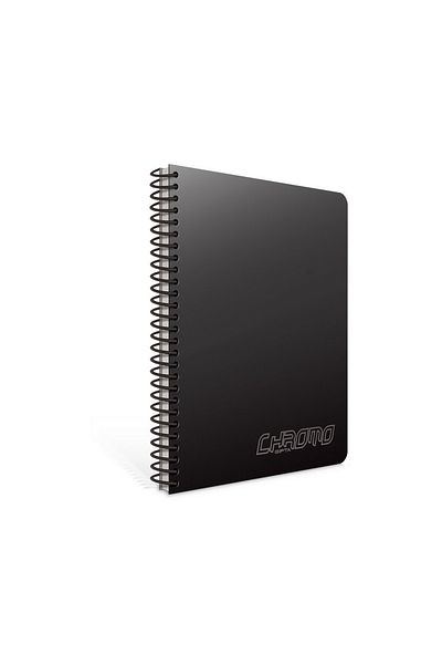 Gıpta Chromo A4 200 Sheets Plastic Cover Spiral Notebook (1345) Striped Black