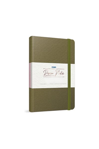 Gıpta Denim Notes 13x21 120 Sheets Stitched Hard Cover Elastic Notebook (3940) Ruled Dark Green