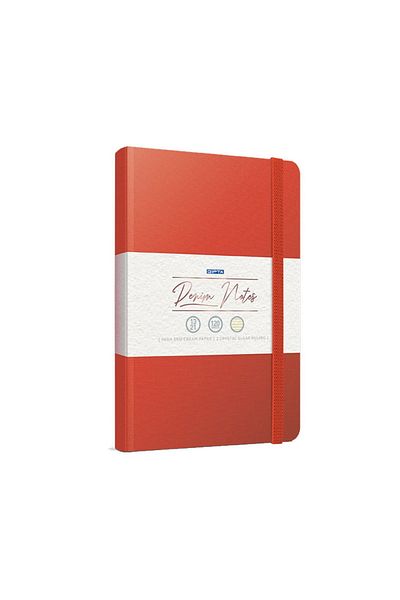 Gıpta Denim Notes 13x21 120 Sheets Stitched Hard Cover Elastic Notebook (3940) Red Striped