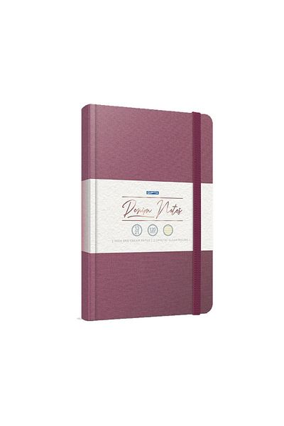Gıpta Denim Notes 13x21 120 Φύλλα Ραμμένο σκληρό εξώφυλλο Ελαστικό Σημειωματάριο (3940) Ροζ με γραμμή