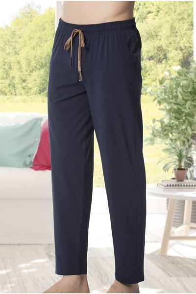KLY Ανδρικές πιτζάμες από άνετο ύφασμα Navy Blue (sani)