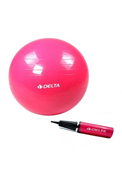 Delta Set de minge de Pilates Deluxe fuchsia de 55 cm și pompă bidirecțională