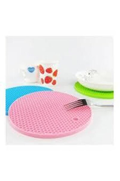 HİFA Suport rotund pentru ceainic din silicon, roz, din 2 piese