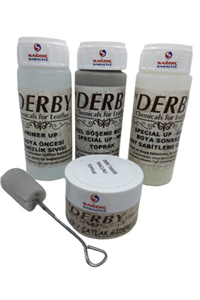 Derby Koyu Bej Oto Döşeme Boya Seti ve Deri Çatlak Giderici Dolgu Tamir Macunu
