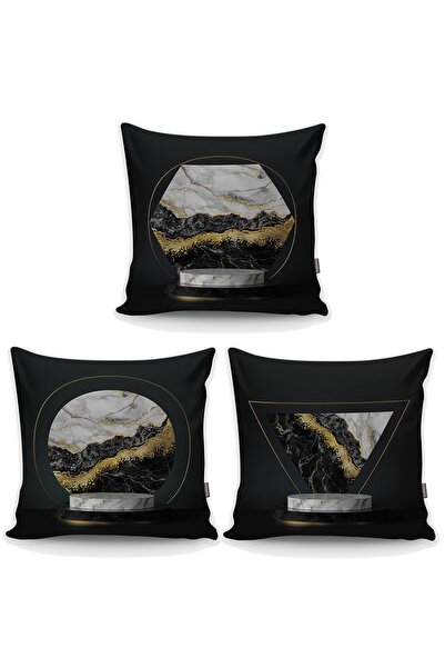 Realhomes Geometrijski set od 3 navlake za jastuke u obliku mramora