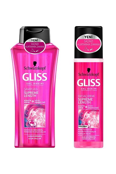 Gliss Supreme Length Shampoo 360 ml Supreme Length Liquid Conditioner 200 ml