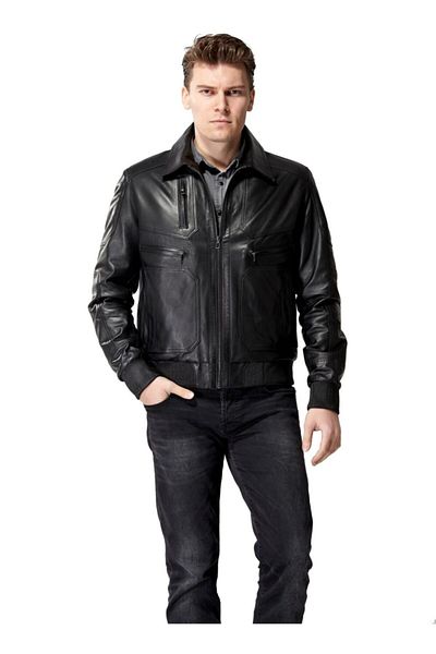 Hodore Men's Black Gerlisa Leather Coat