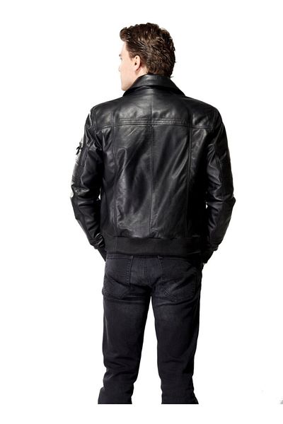 Hodore Men's Black Gerlisa Leather Coat