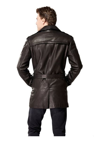 Hodore Men's Brown Leather Coat