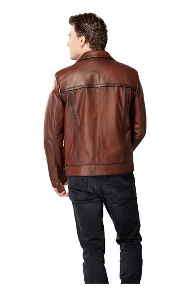 Hodore Men's Tan Leather Jacket