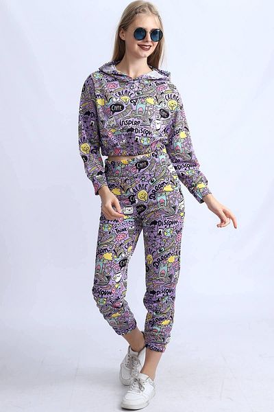 Deafox Women's Purple Tracksuit Set