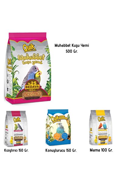 Quik Kuşlar Için Yem Kondisyon Konuşturucu Yem Ve Mama Seti