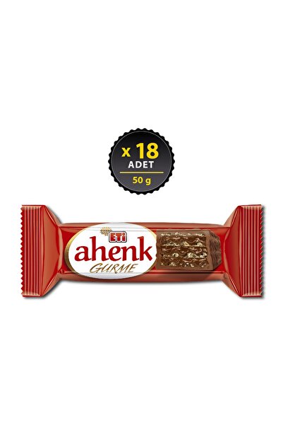 Eti Ahenk Gurme Çikolata Kapli Fındık KremalI Gofret 50 g x 18 Adet