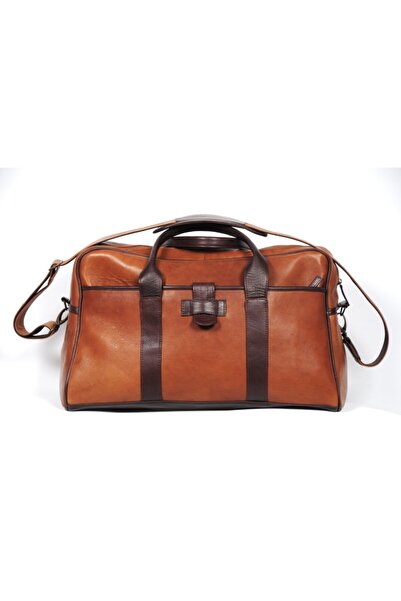 Camel Roberto Çift Renk Hakiki Deri Seyahat Çantası