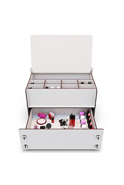 KUK Design Lean 10-секційний дерев'яний органайзер для прикрас та косметики з висувними ящиками