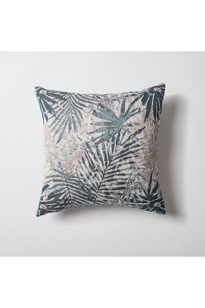 Fineroom Living " Rio " - Flower Leaf Patterned Woven Throw Pillow 45x45 (Inner Pillow Included)