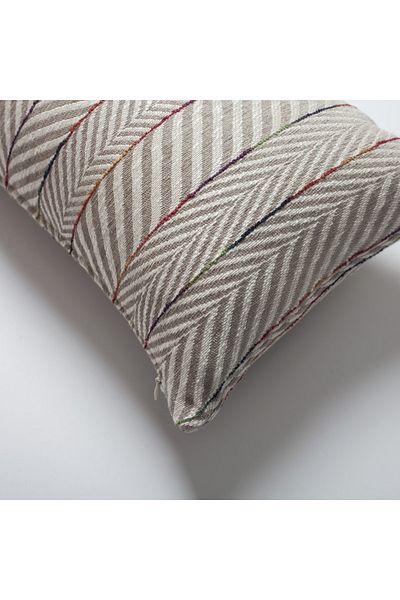 Fineroom Living " Sense " - Linen Gradient Striped Herringbone Patterned Throw Pillow 30x50 (Inner Pillow Included)
