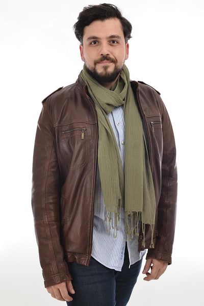 Dosimira Men's Cotton Khaki Green Scarf