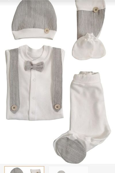 Bebbemini Baby Boy Organic Hospital Discharge Set of 5
