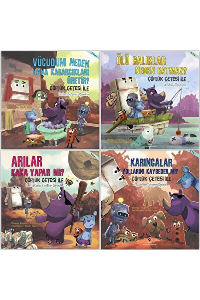 Tübitak Yayınları Let's Learn with Tübitak Garbage Gang 4 Book Set (8& # 43; ...