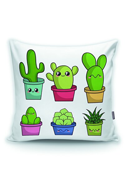 Realhomes Diferite huse de pernă drăguțe imprimate cactusi în ghiveci