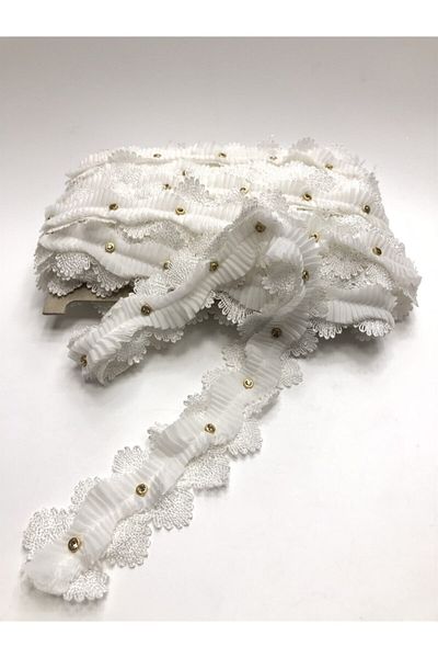 Hobigram Decorative Ribbon Off White 3D Ribbon Flower – Decorative Ribbon, Stylish Design, Women's Accessory –