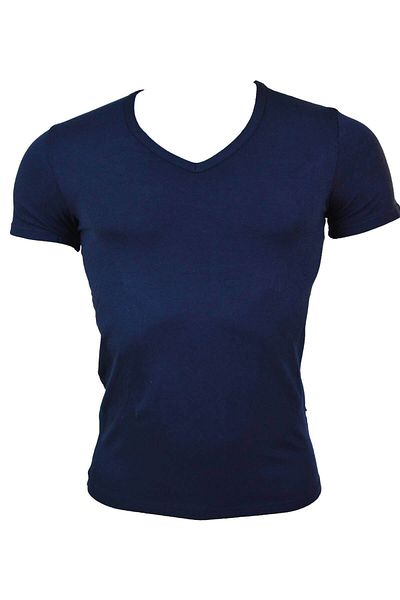 Malabadi Ανδρικό μπλουζάκι Navy Blue με V λαιμόκοψη