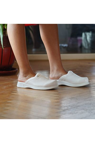 PRODEXY White Sabo Slippers Doctor Slippers Nurse Slippers Cook Slippers Anatomical 7 Points