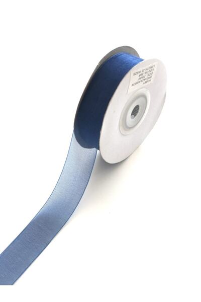 Hobigram شريط أورجانزا باللون الأزرق الداكن 2 سم