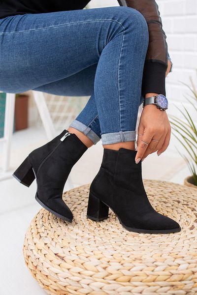 Moda Değirmeni Damenstiefel aus schwarzem Wildleder Md1042-116-0007