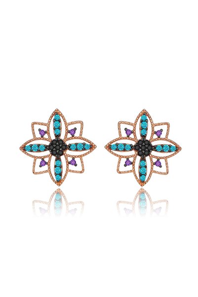 Kybele Jewellery Pembe Altın Kaplama Gümüş Şans Küpe