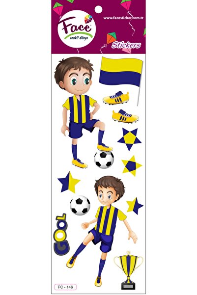 Face Renkli Dünya Futbolcu Stıcker