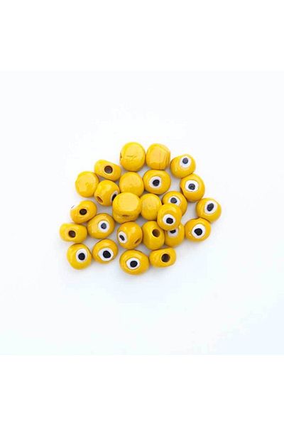 Ritzz Evil Eye Bead // Οβάλ Μοντέλο // Κίτρινο (10 Τεμάχια)