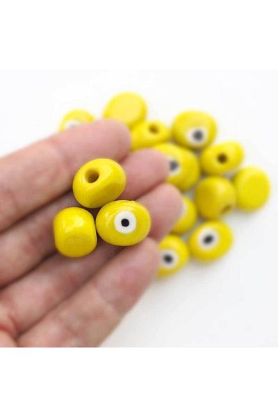 Ritzz Evil Eye Bead // Οβάλ Μοντέλο // Ανοιχτό κίτρινο (10 τεμάχια)