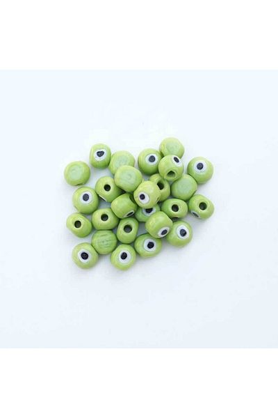 Ritzz Evil Eye Bead // Οβάλ Μοντέλο // Πράσινο (10 Τεμάχια)
