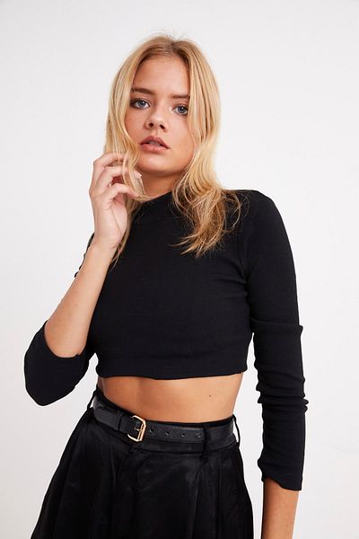 Cool & Sexy Damska czarna bluzka w stylu rybaka CG113