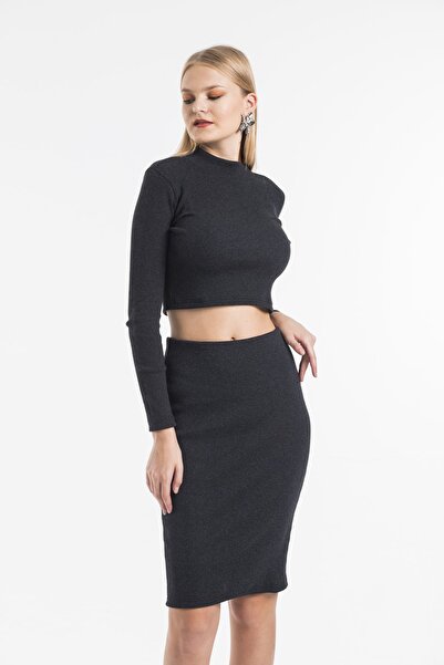 ladyzey Women's Camisole Turtleneck Top Pencil Skirt Bottom Set