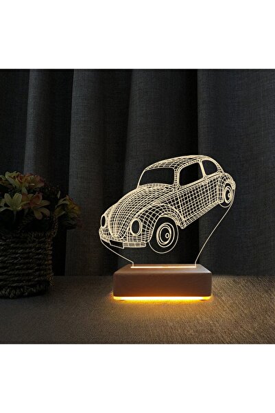 Vipyol Klasik Vosvos Tasarımlı 3d Led Gece Lambası Doğum Günü Hediyesi