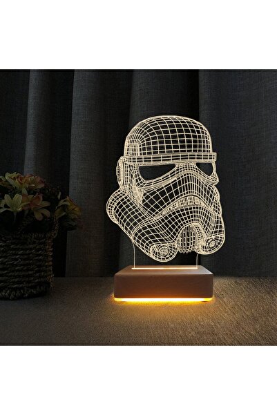 Vipyol 3d Dekoratif Masa Lambası Çocuk Odası Starwars Askeri Gece Lambası