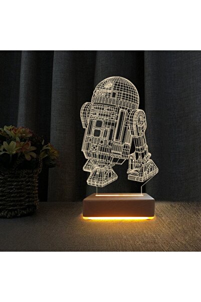 Vipyol 3d Star Wars R2 Robotu Led Lamba Çocuk Odası Gece Lambası